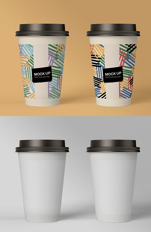 2 Front Paper Cups Mockup 337041607