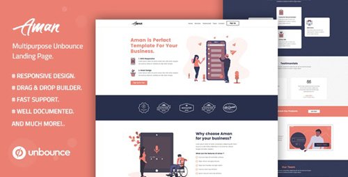 ThemeForest - Aman v1.0 - Multi-Purpose Template with Unbounce Page Builder - 26352563