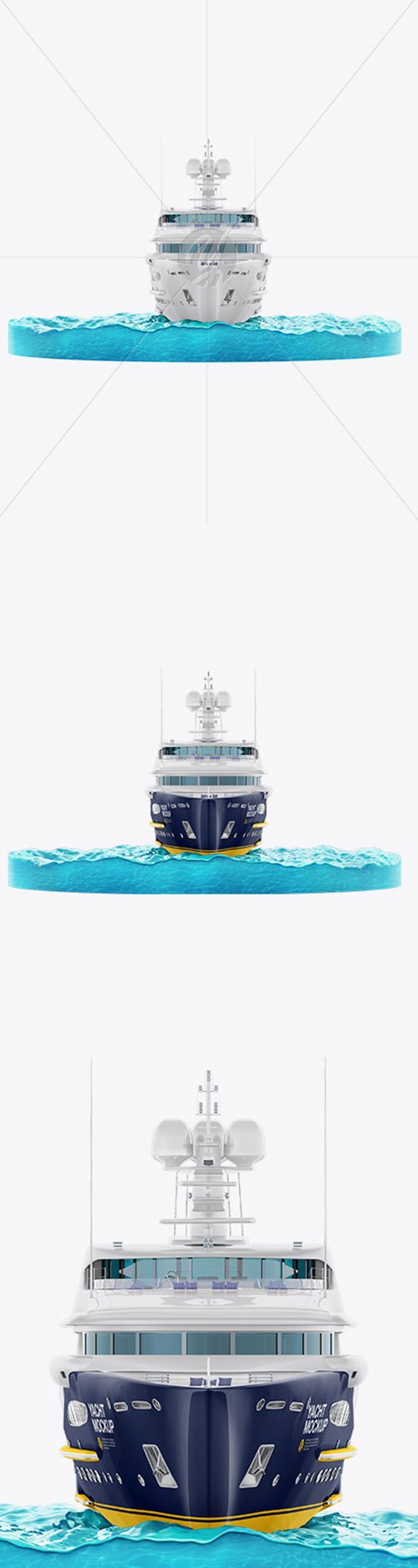 Yacht w/water Mockup - Front View 56034