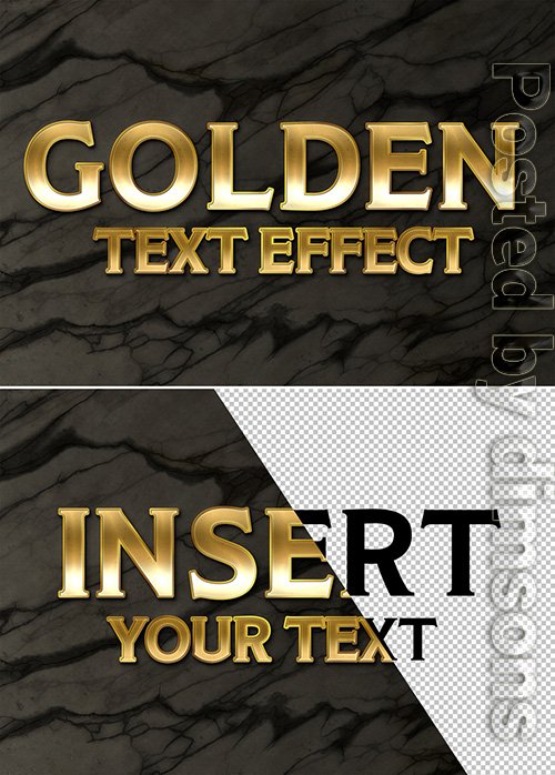 Gold Style Text Effect on Marble Background 334805436