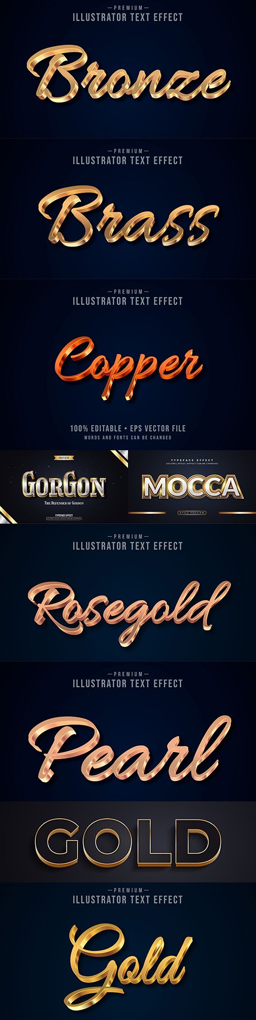 Editable font effect text collection illustration design 70