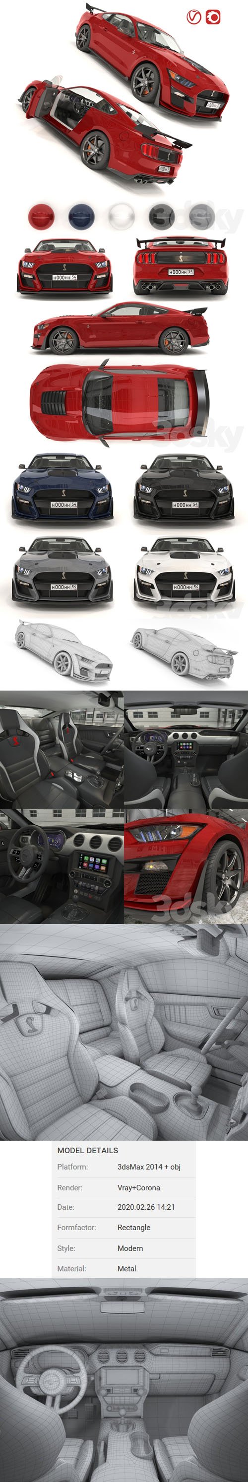 Ford Mustang Shelby GT500 2020 with HQ Interior