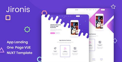 ThemeForest - Jironis v1.0 - Vue Nuxt App Landing One Page Template - 26434987