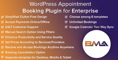 CodeCanyon - BMA v1.2.1 - WordPress Appointment Booking Plugin for Enterprise - 25230155 - NULLED