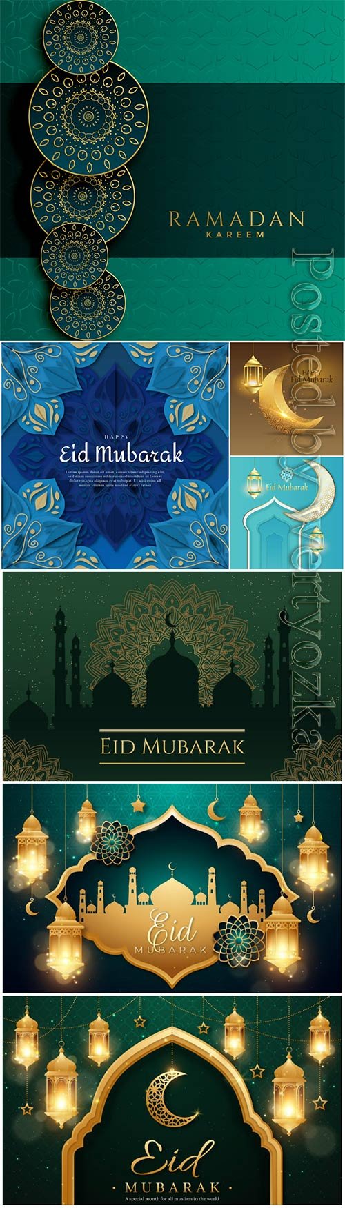 Happy eid mubarak vector design background, Ramadan kareem
