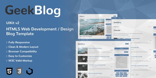 CodeSter - GeekBlog v1.0 - HTML5 Web Development Design Blog Theme - 10393