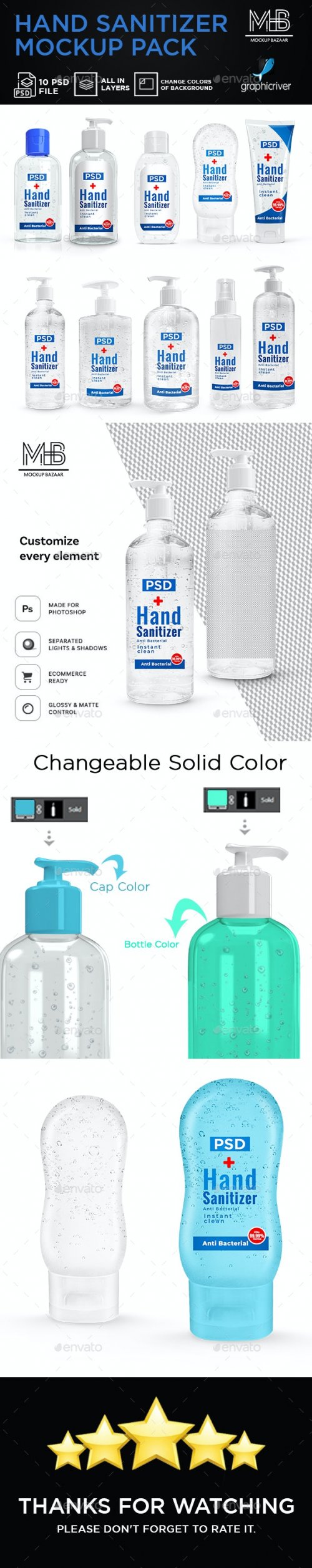 GraphicRiver - Hand Sanitizer Bottle Mockup Pack - 26444405
