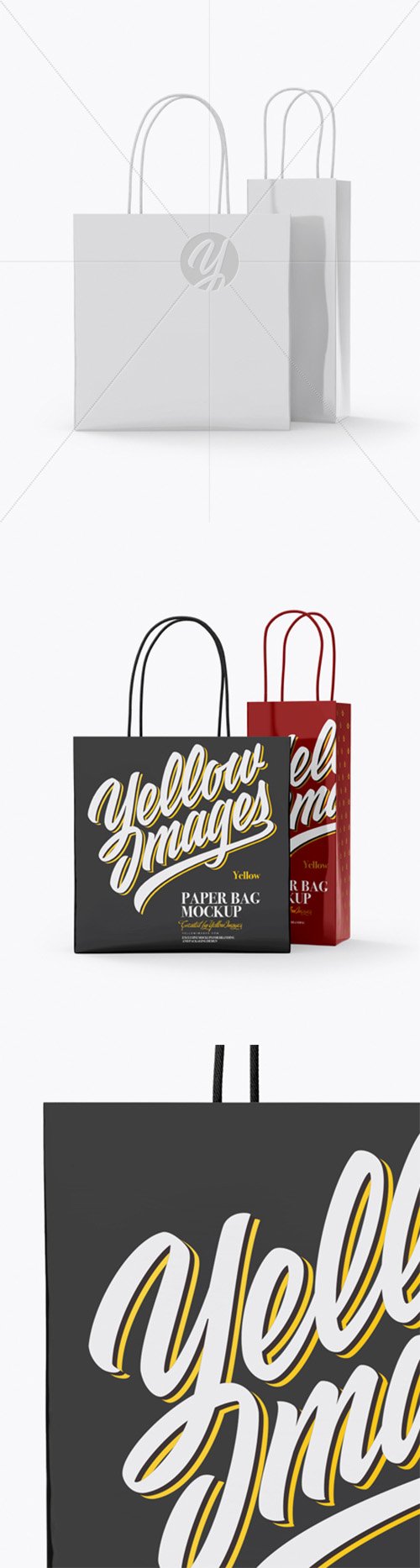 Two Glossy Paper Bags Mockup - Half Side View 27793 TIF
