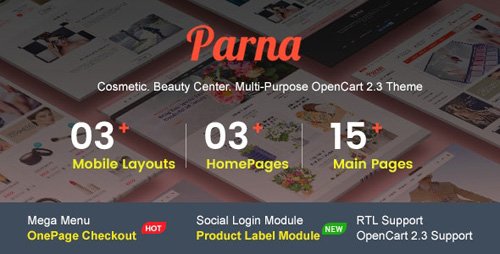 ThemeForest - Parna v1.0.4 - Multipurpose Responsive OpenCart 2.3 Theme | Cosmetic | Beauty Center | Fashion Store - 19991127
