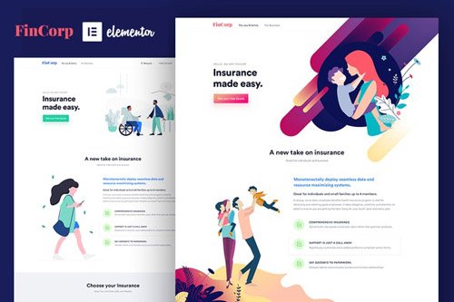 ThemeForest - FinCorp v1.0 - Insurance & Marketing Elementor Template Kit - 26178990