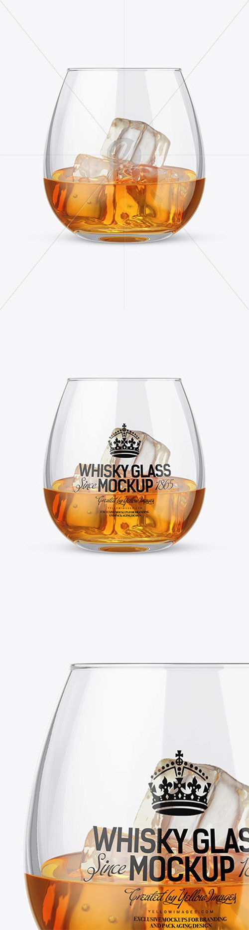 Whisky Glass With Ice Cubes Mockup 58004 TIF