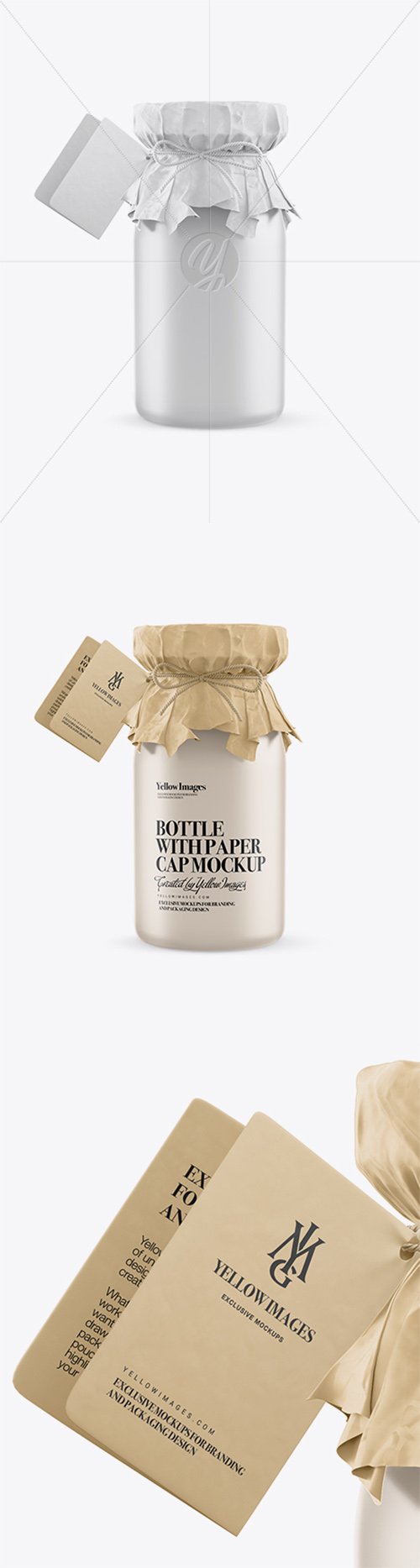Matte Bottle with Paper Cap and Tag Mockup 23506 TIF