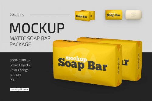 CreativeMarket - Matte Soap Bar Package Mockup Set - 5009179