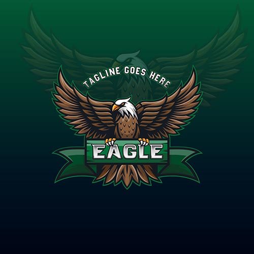 Awesome flying eagle mascot logo