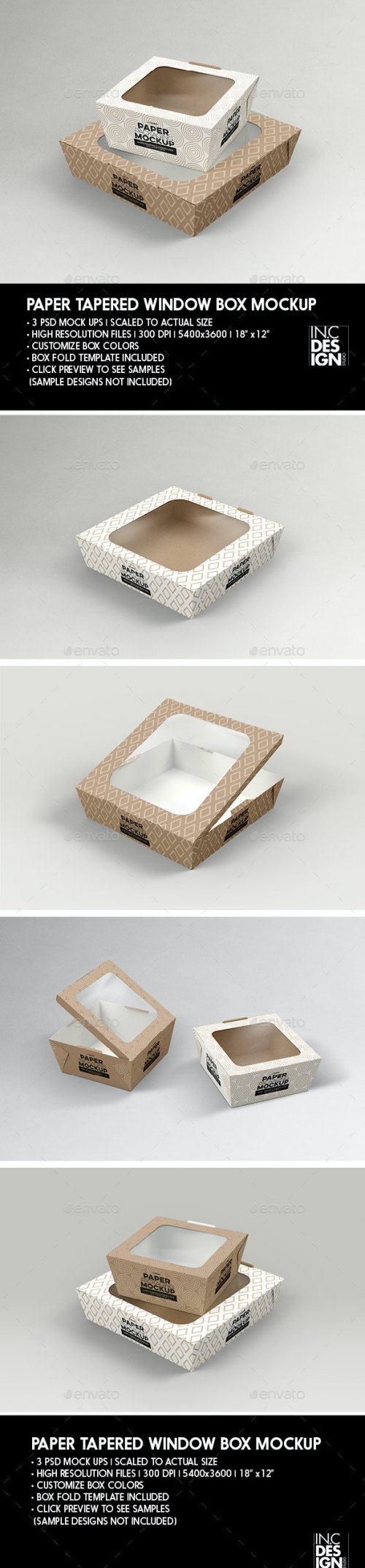 GraphicRiver - Paper Tapered Window Boxes Packaging Mockup - 26665459