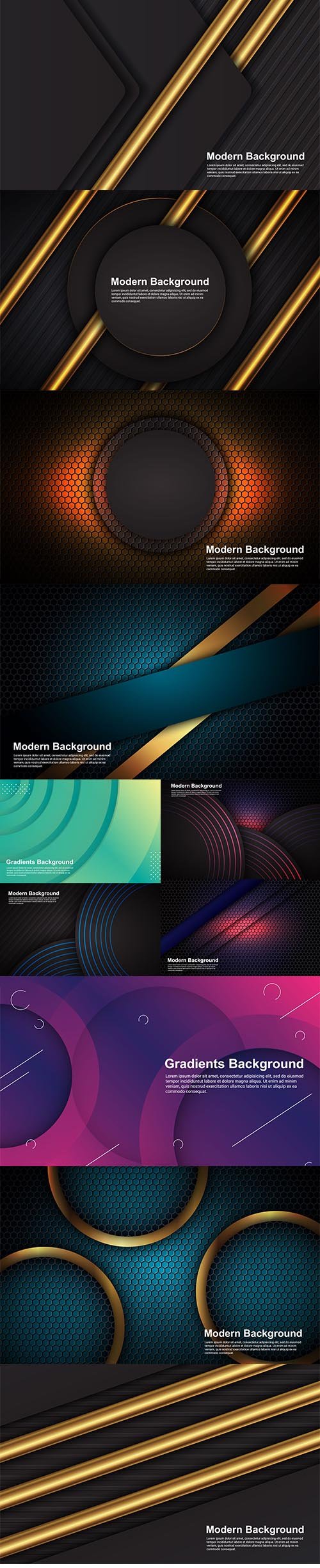 Abstract Stunning Backgrounds Set