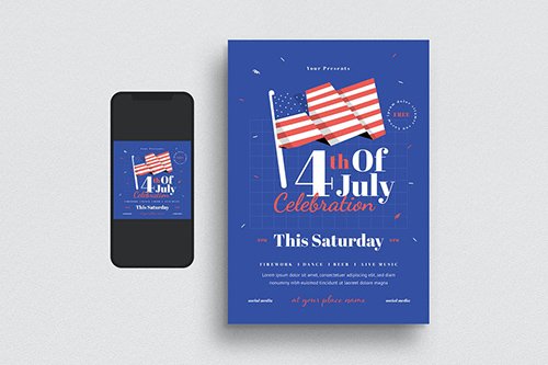 4th of July Celebration Flyer Set