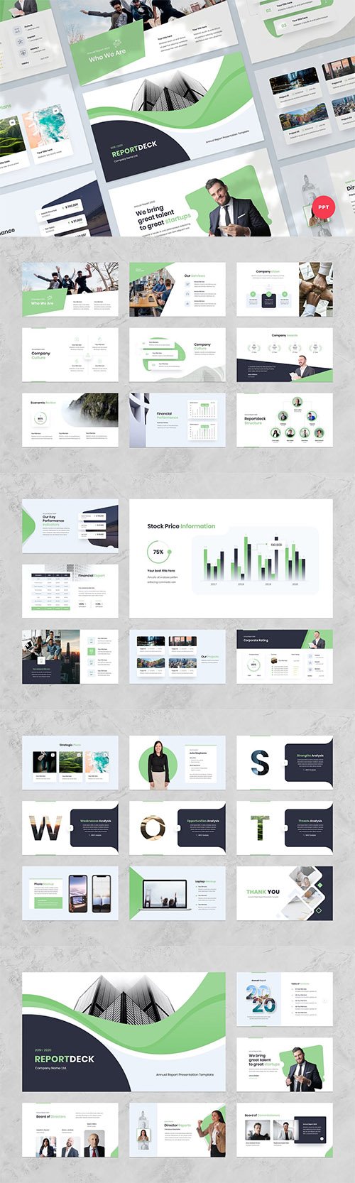 Annual Report & Infographic Powerpoint Template