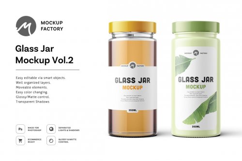 CreativeMarket - Glass Jar Mockup Vol.2 - 4603193