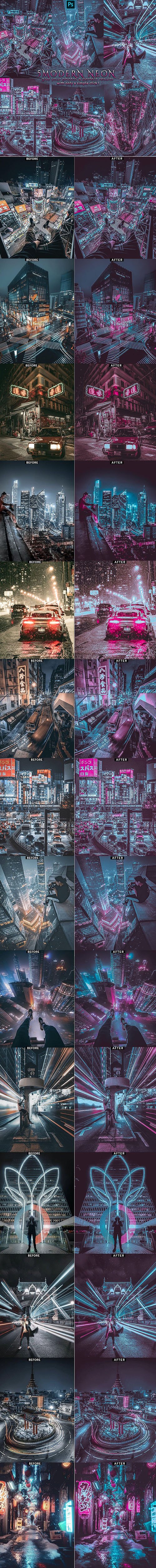 GraphicRiver - Modern Neon - Blogger Insta Photoshop Actions - 26272050