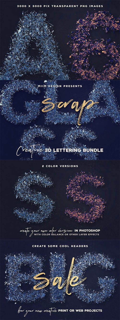 Scrap Glass – 3D Lettering