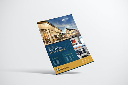 Luxurious Hotel Flyer Design with Gold Accent