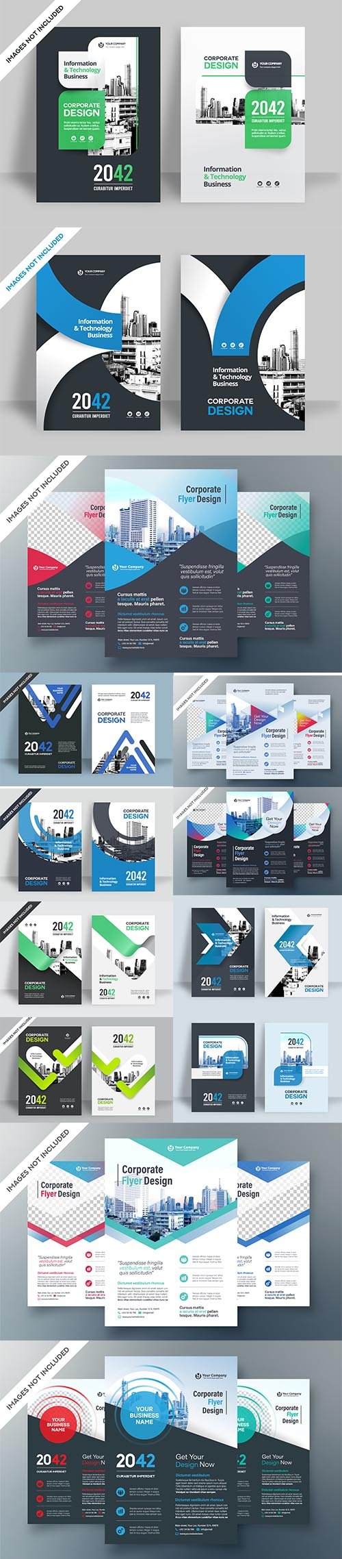 Business Book Cover Design Template and Corporate Flyers