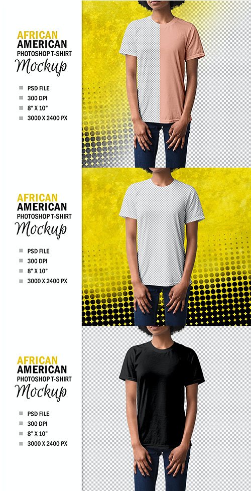 Download African American Womans T-Shirt Mockup, PSD » NitroGFX - Download Unique Graphics For Creative ...