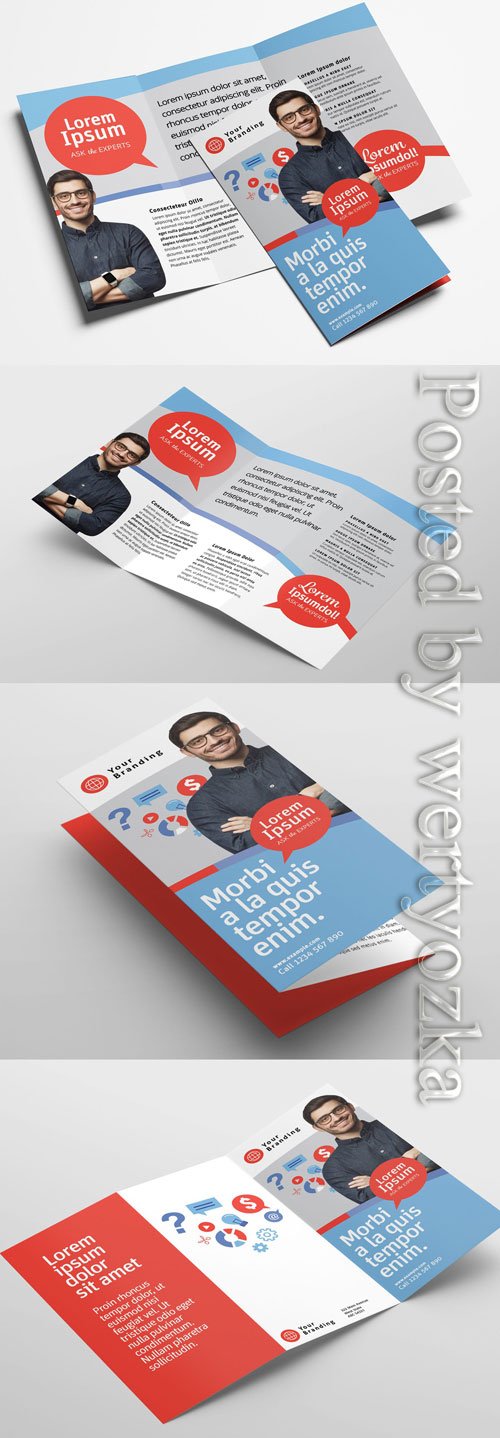 Modern Corporate Trifold Brochure Layout