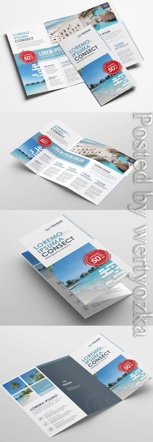 Travel Agency Trifold Brochure Layout