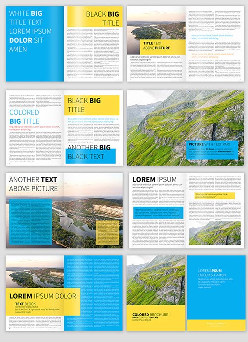 Blue Yellow Accent Brochure Layout 326452542