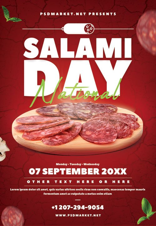Salami day - Premium flyer psd template