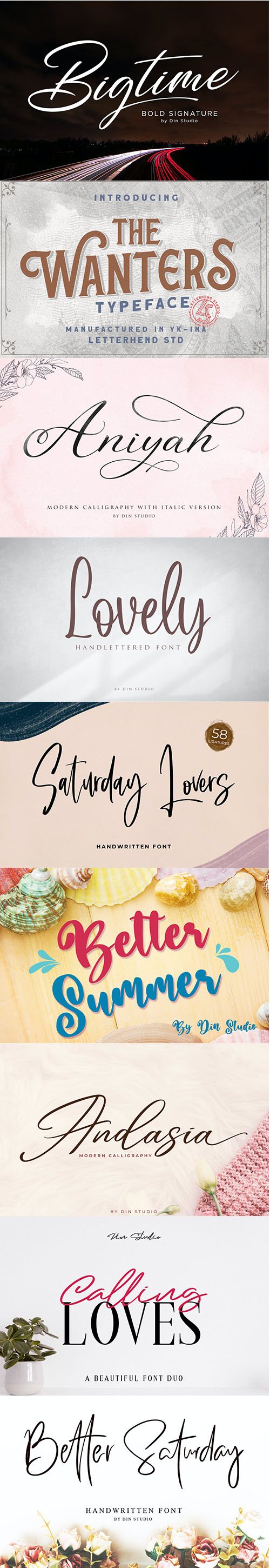 Pack of 9 Creative Fonts Vol 4