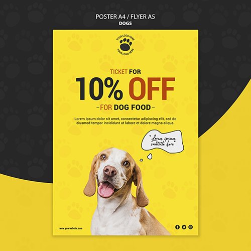 Dog Food Discount Poster Design