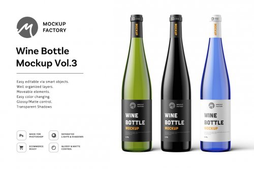 CreativeMarket - Wine Bottle Mockup Vol.3 - 4795148