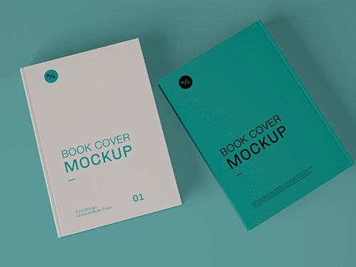 AdobeStock  - Top View of Two Book Covers Mockup - 348329756