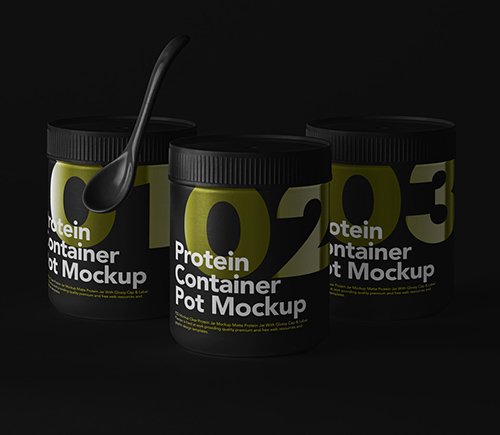 Protein Container Mockup Set