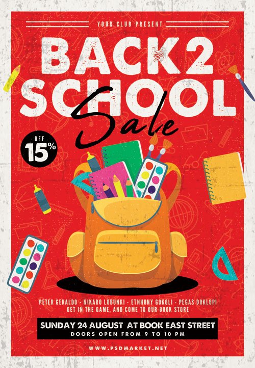 Back_to_school_sale_event3 - Premium flyer psd template