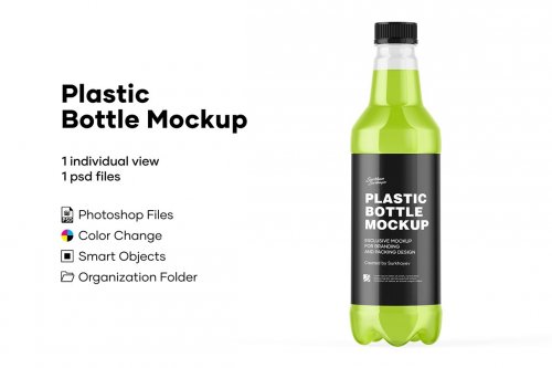 CreativeMarket - Plastic Drink Bottle Mockup - 5242149