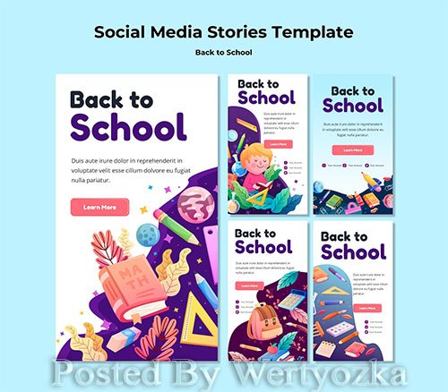 Back to school social media stories template