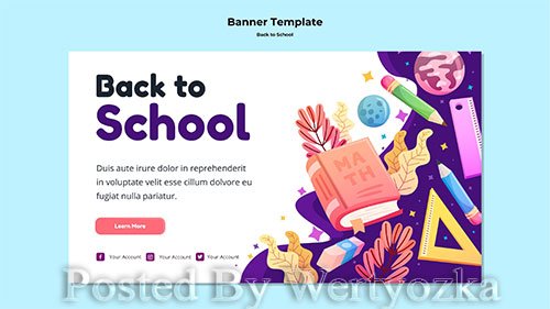 Back to school banner template # 3
