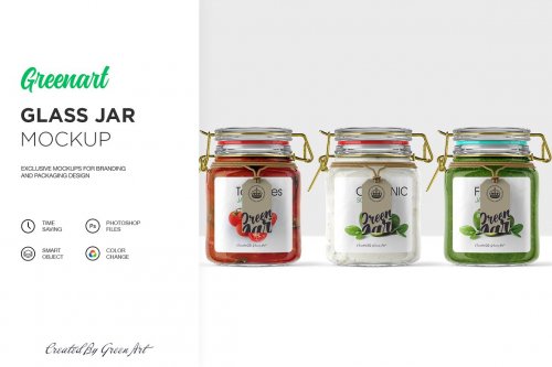 CreativeMarket - Clear Glass Jar Mockup - 2342720