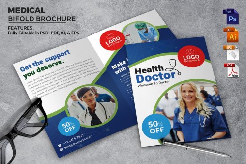 CreativeMarket - Medical Bifold Brochure - 4554212