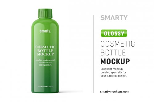 CreativeMarket - Glossy Cosmetic Bottle Mockup - 4817561