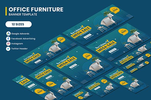 Office Furniture Google Adwords Banner Template