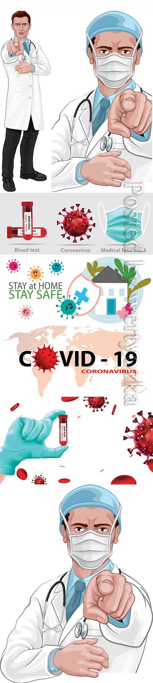 COVID 19, Coranavirus vector illustration sets # 25