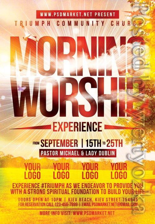 Worship church - Premium flyer psd template