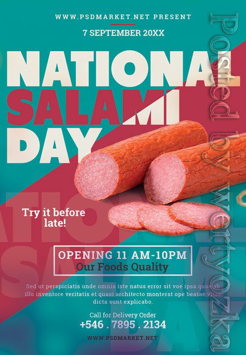 National salami day - Premium flyer psd template