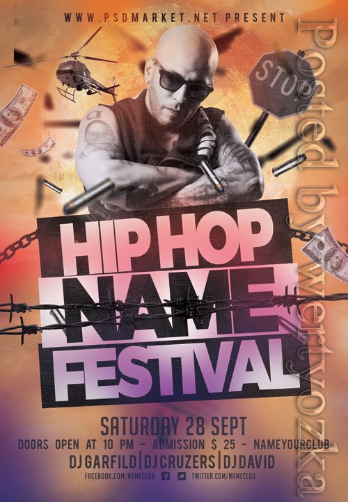 Hip hop festival - Premium flyer psd template
