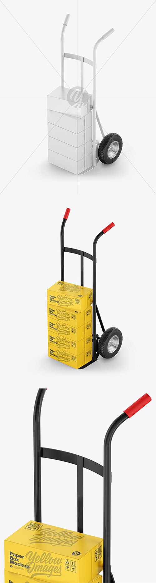 Hand Truck With Boxes Mockup 64329